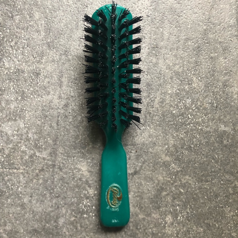 Vintage Goody Bristle travel Hair Brush Green 

Very good condition!
Clean.